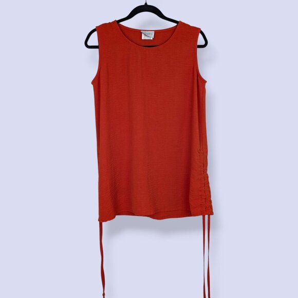 🍁V. Marallis Orange Sleeveless Side Tie Top - Picture 5 of 8